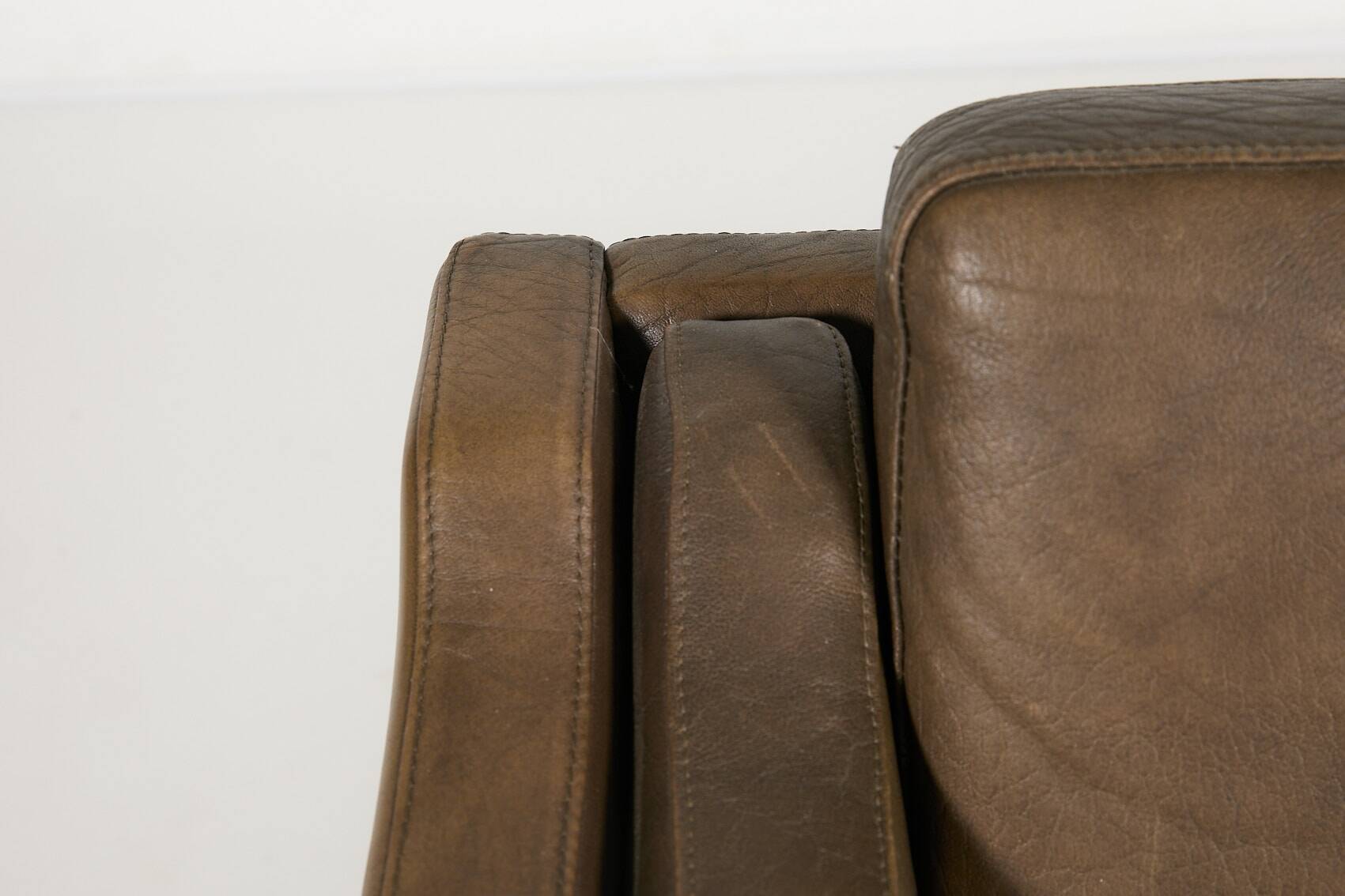 Two seat brown leather sofa from Vemb, 1980’s Denmark