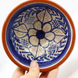 Handmade bowl with flowers in enamelled clay from Portugal