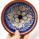 Handmade bowl with flowers in enamelled clay from Portugal