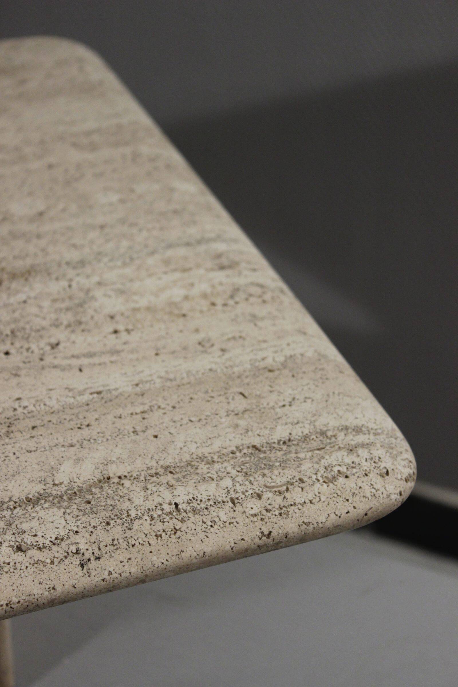 Low design side table in travertine, 1970s