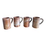 4 enameled stoneware cups