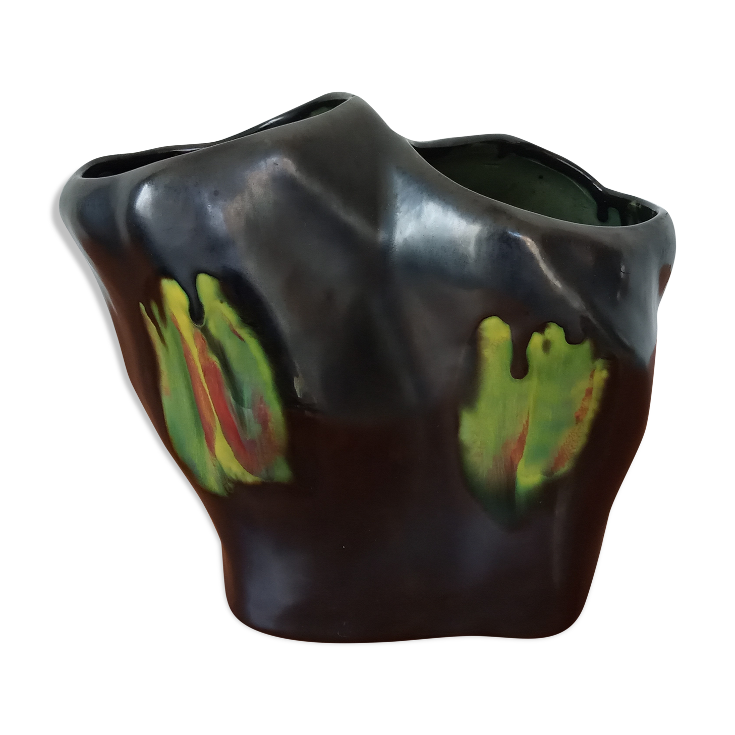 Black ceramic vase 50/60 years