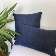 Coussin lin bleu marine