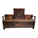Old French popular art bench from Auvergne, circa 1800–1850