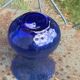 Roman vase in Persian blue blown glass, vintage Biot glassware