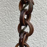 Pair of rattan ceiling lights