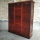Vintage triple curtained filing cabinet, old 1930