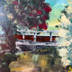 Japanese garden, oil on canvas signed Johner