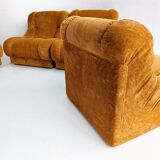 Set of 4 Modular Italian Lounge Chairs 1970s
