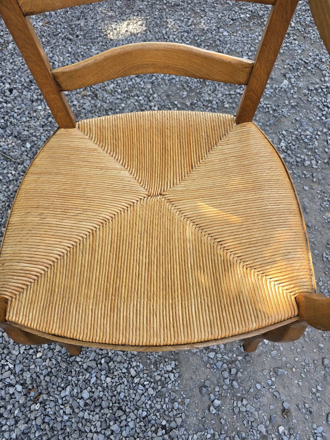 Oak straw armchair