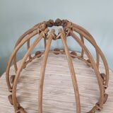 Wooden and wicker lampshade