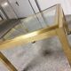 Small coffee table / Vintage brass and glass end table