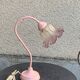 Delmas table lamp in enamelled iron and vintage corolla globe 1970