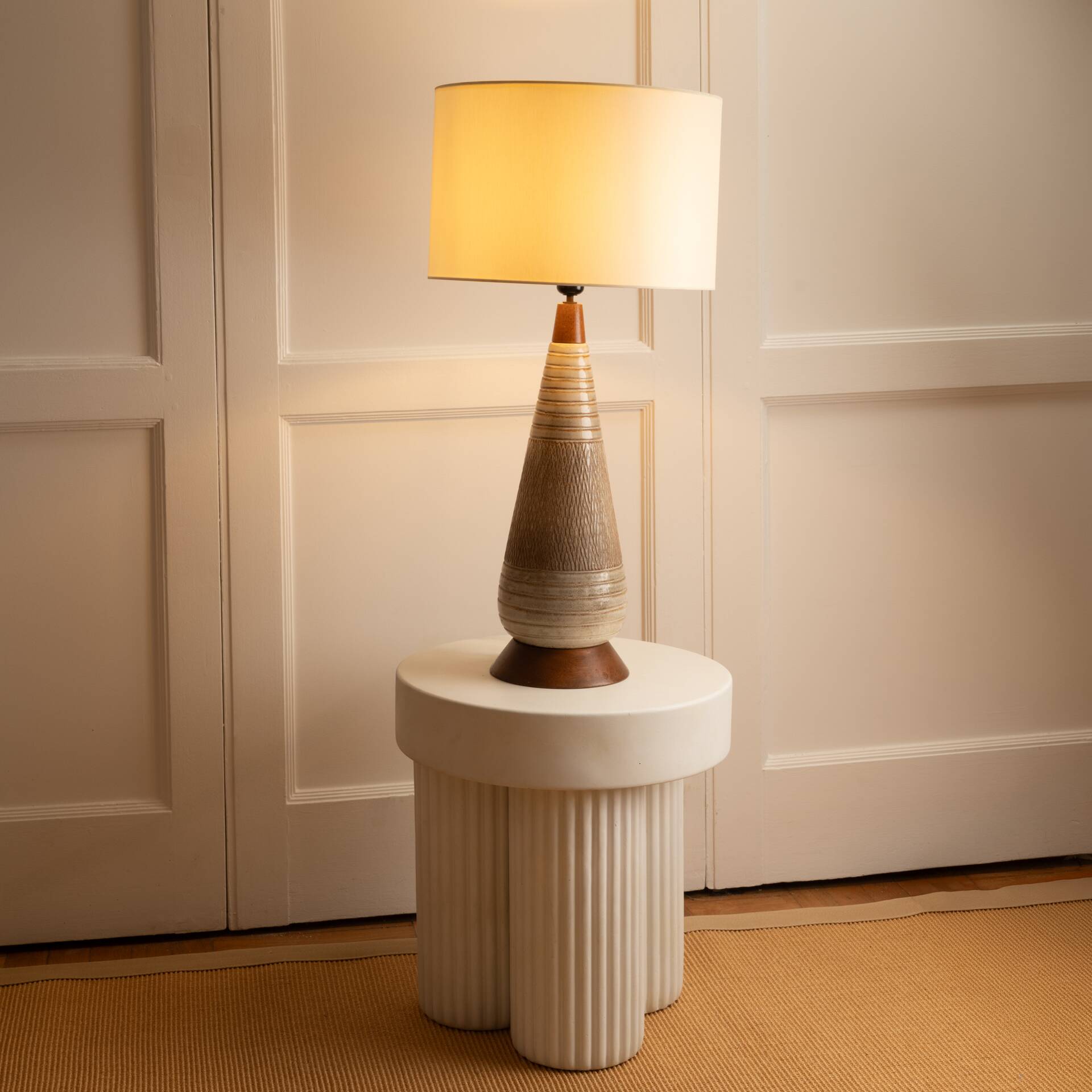 Grande lampe danoise en céramqiue - mid century