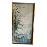 Tableau ancien bord de rivière