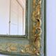 Large antique French Louis Philippe mirror – green and gold, late 19th century