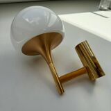 Gaetano Sciolari Vintage Brass & Opaline Glass Wall Lamp