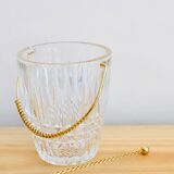 Crystal ice bucket and spoon thereof