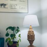 Large carved wooden lamp