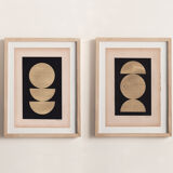 Duo of Collages on paper signed Eawy