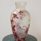 Legras vase acid-etched with floral patterns