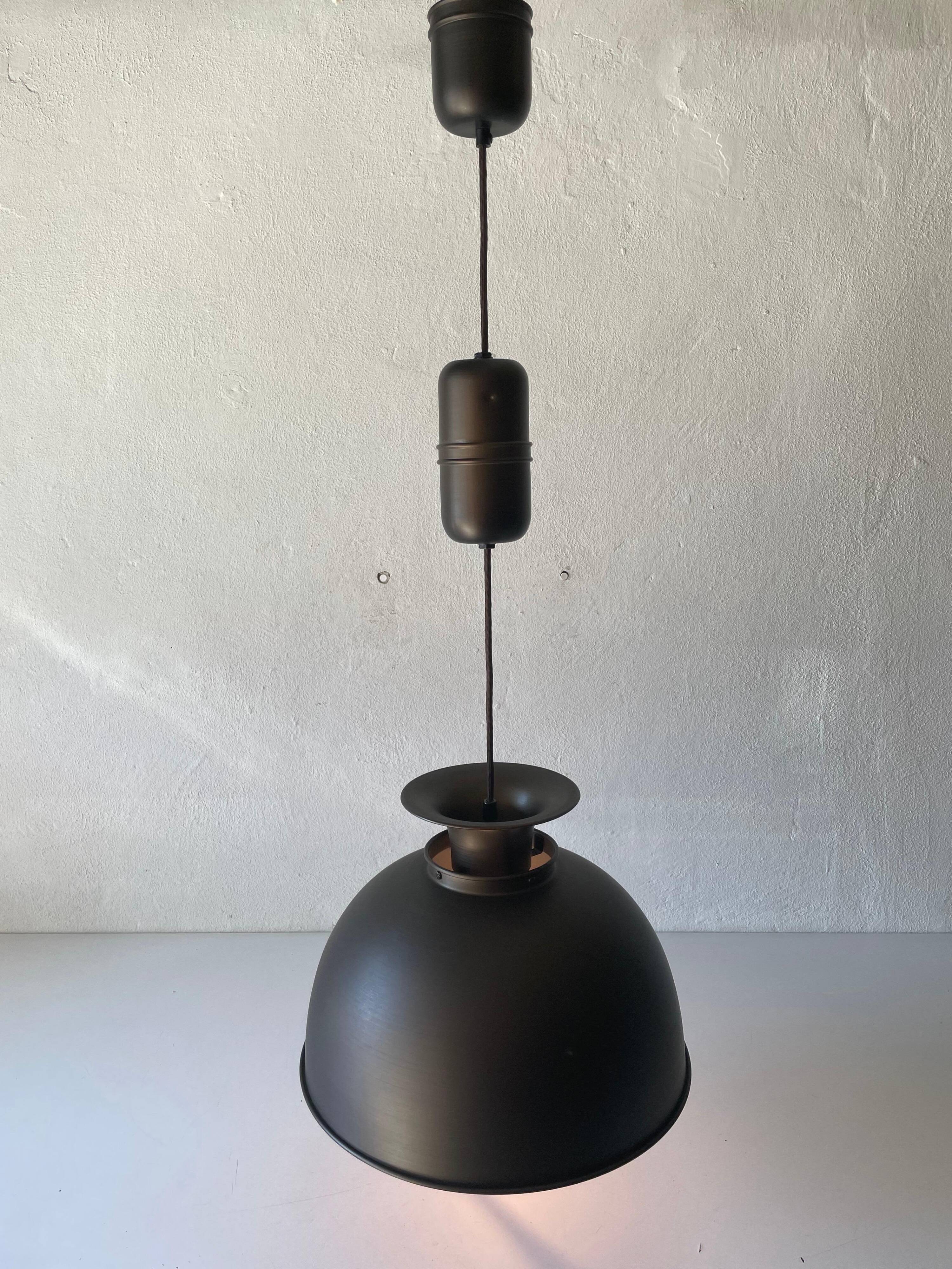 Brushed metal pendant lamp with a bronze appearance, 1970s, Germany