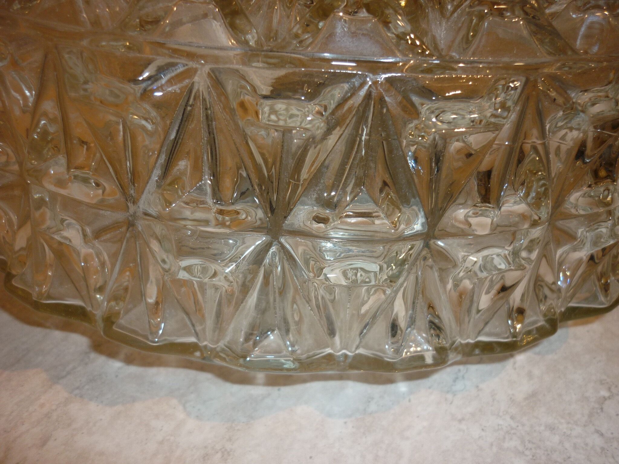 Round ceiling lamp in molded glass, Ø 25 cm