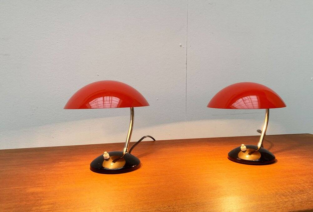 Mid-century minimalist table lamps by Josef Hurka for Drukov, Brno, set of 2.