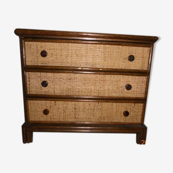 Chest  of drawers bamboo caning and rattan