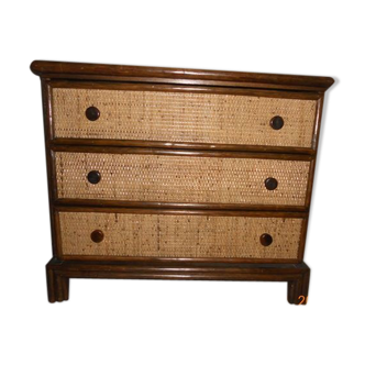 Chest  of drawers bamboo caning and rattan