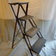 Industrial metal and wood workshop stepladder