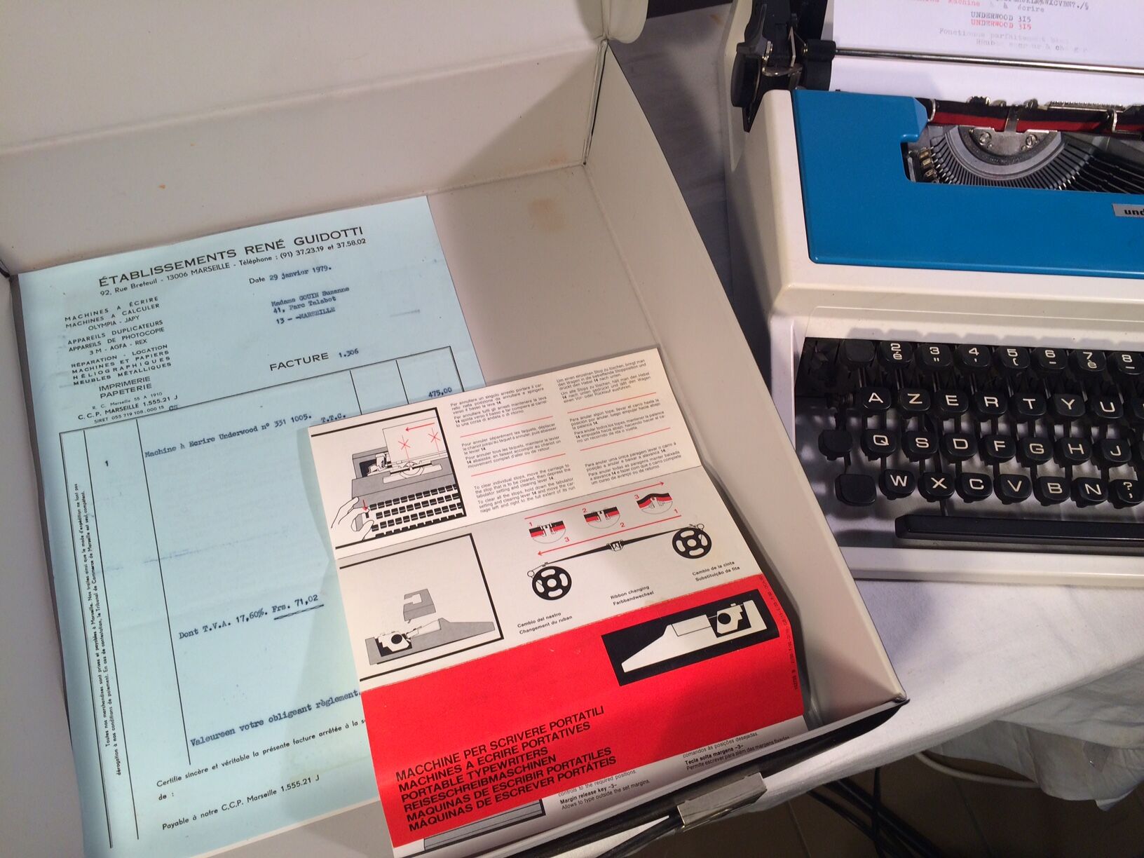 Underwood 315 portable typewriter 70