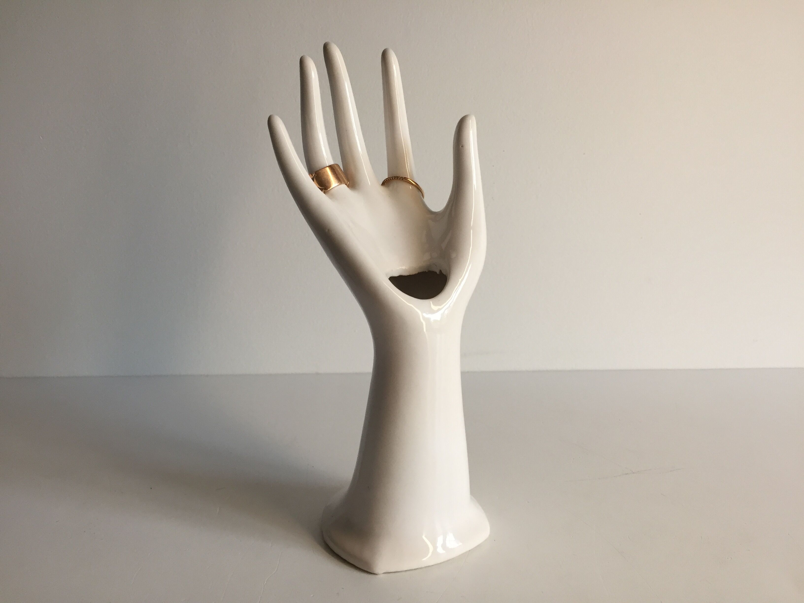 Hand vintage ceramic enamelled