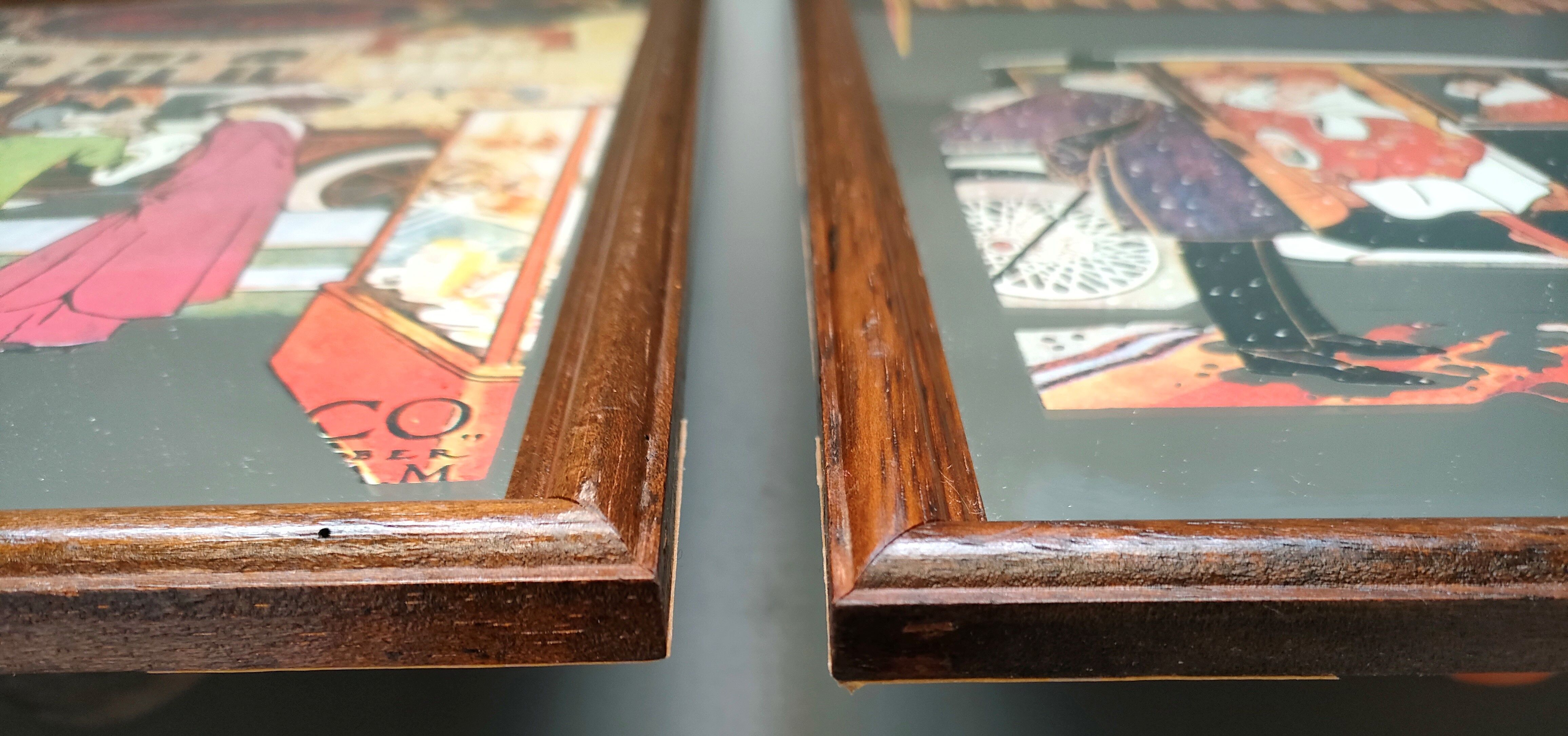 Two mirror frames Art-Deco style, silkscreened " Monte-Carlo " - France - 70's