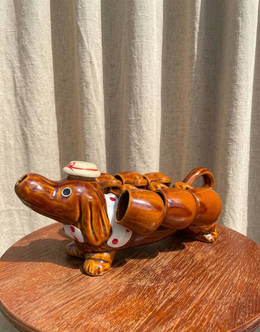 Kitsch dog-shaped carafe