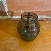 Pichet Ancien ART DÉCO Verre moulé fumé Cuisine Vintage #C604