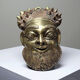 Small gilded bronze Oba mask, Bamoun, Cameroon, vintage Africa
