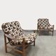 Vintage Swedish 'Junker' easy chairs Bror Boije Dux 'Safari style'