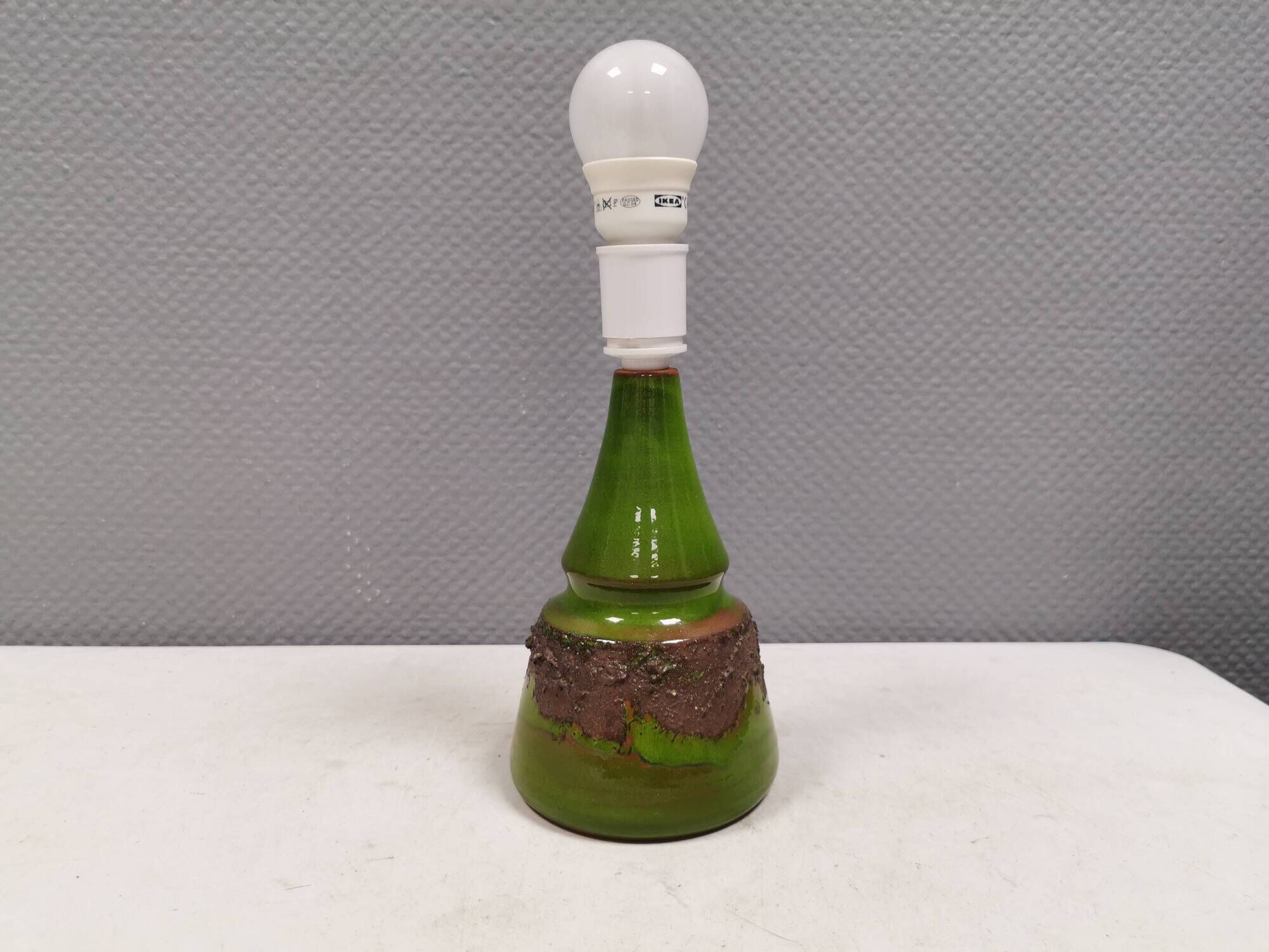 Lampe de table en émail vert de Bartholdy Ceramics, années 1960-70, Danemark.