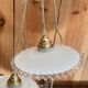 Pair of lace-edged opaline portable lamps with cord wire