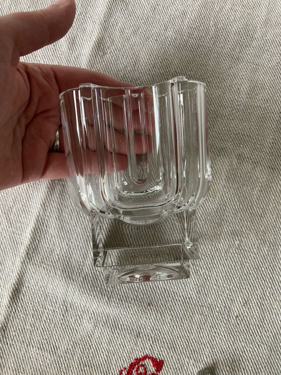 Small crystal vase St Louis, Art Deco