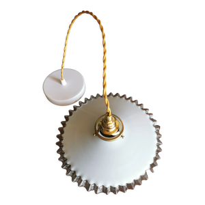 Lampe suspension vintage - opaline