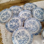 Set of 8 coffee cups and porcelain sub-cups Bavaria model China Blau