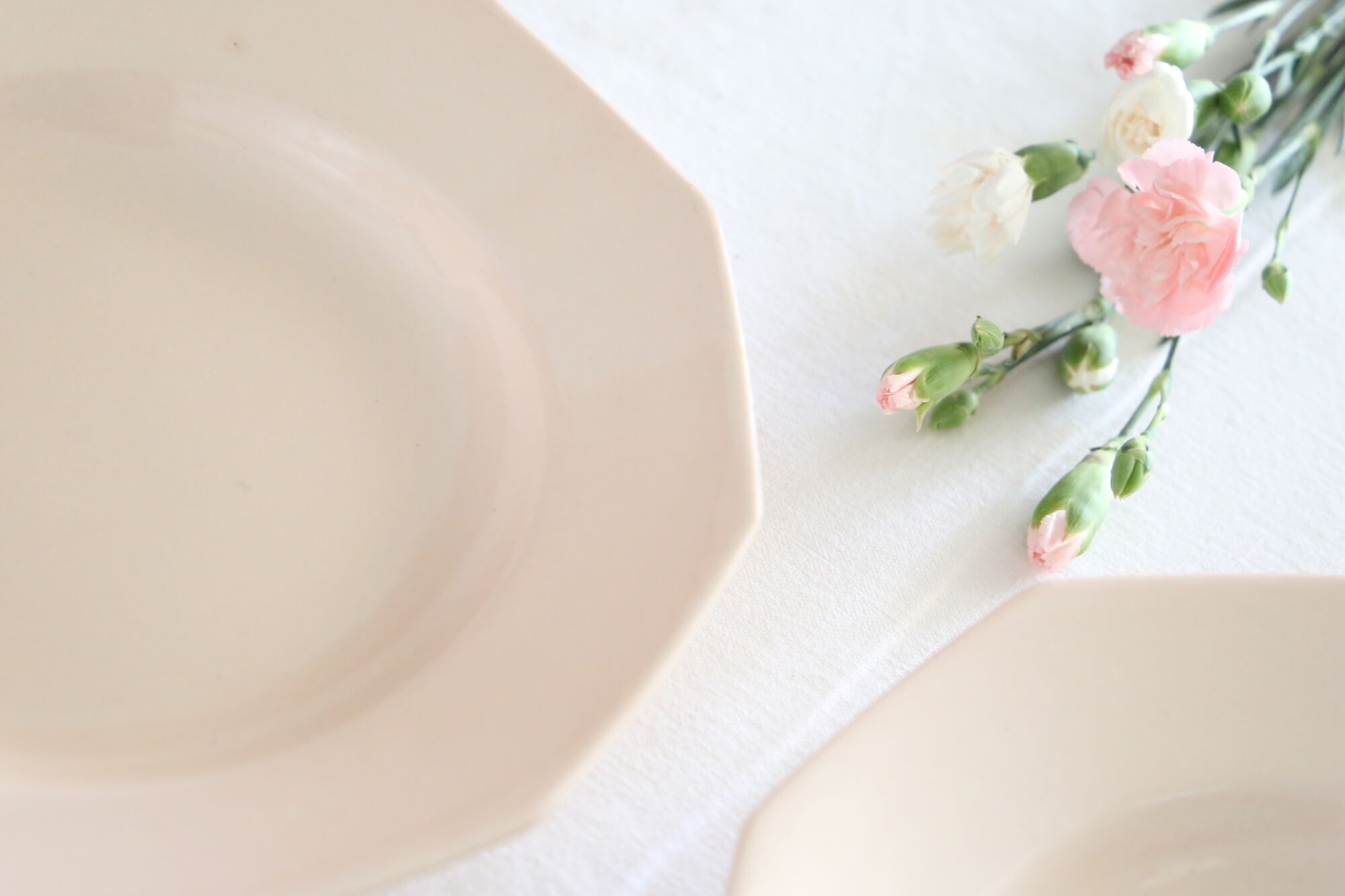 Hollow plates in pink ceramic, art deco, 1930, st Amand