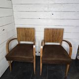 Vintage walnut bridge chairs