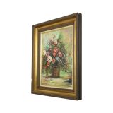 Still Life Flowers Vintage Painting on Canvas R. De Gryse