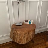 Table basse vintage tronc bois massif