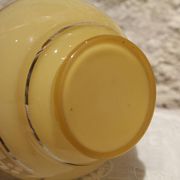 Yellow glass vase with Art Deco decoration signed D'Argyl circa 1930