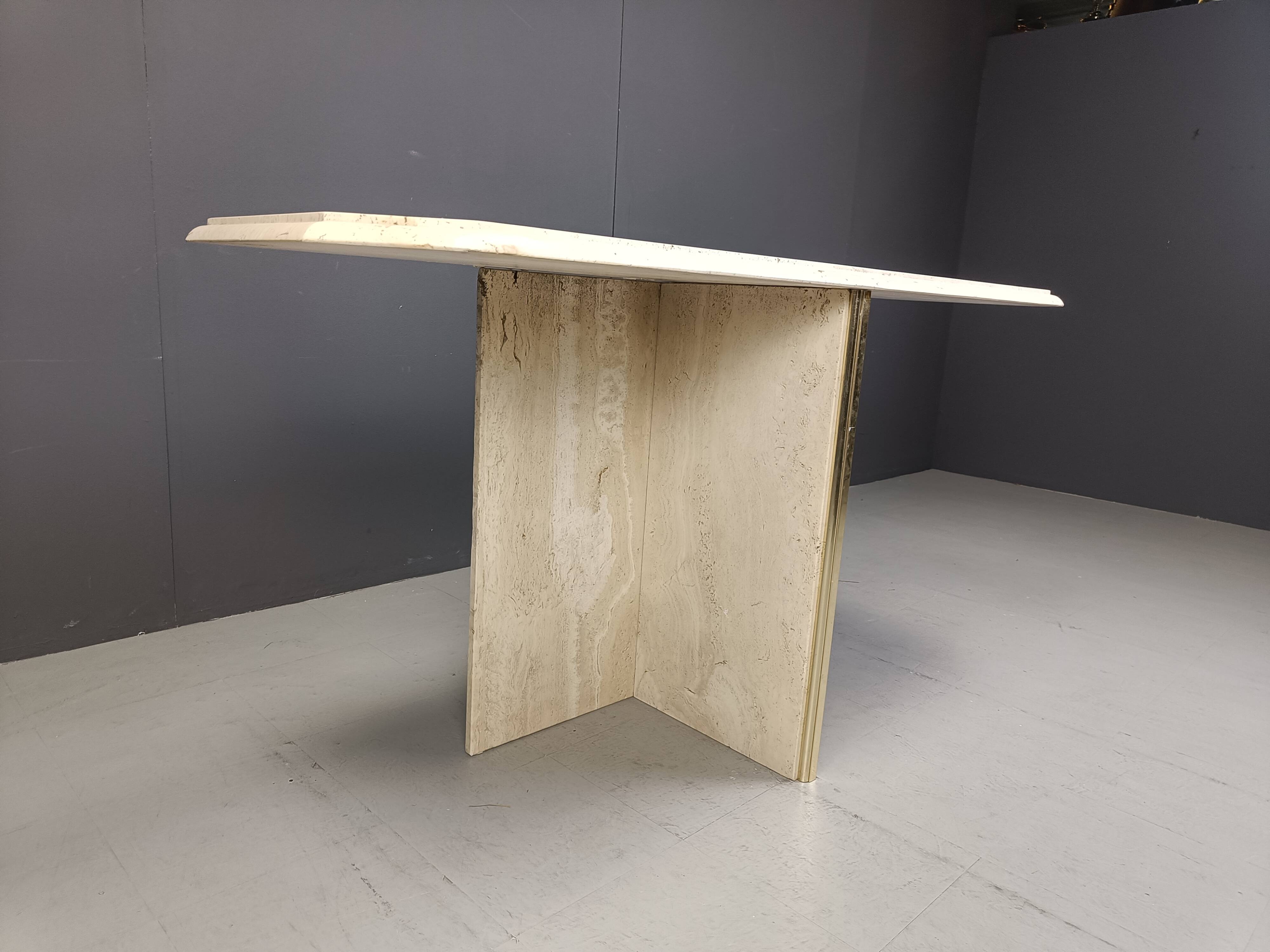 Vintage travertine console table, 1970s
