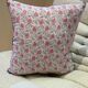 Coussin indien block print fleurs "fleur" - rose/blanc